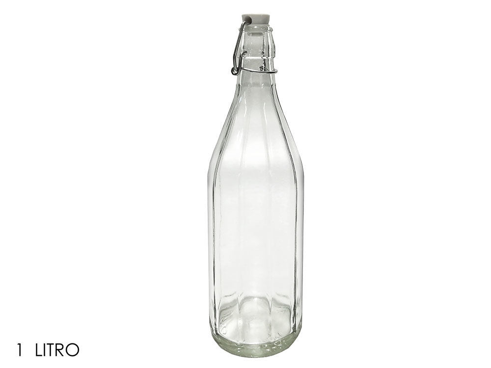 1 Litre Transparent Hexagonal Bottle