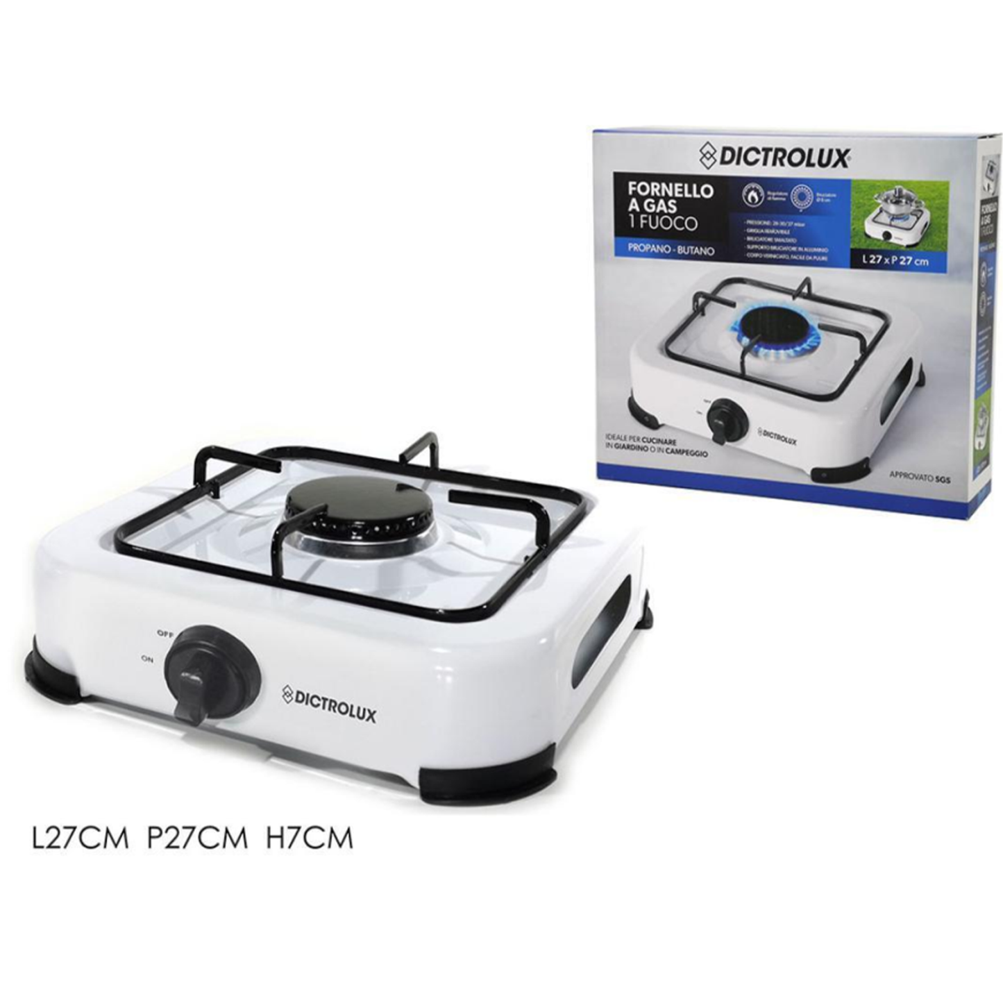 White Single Gas Stove 27 × 27 cm