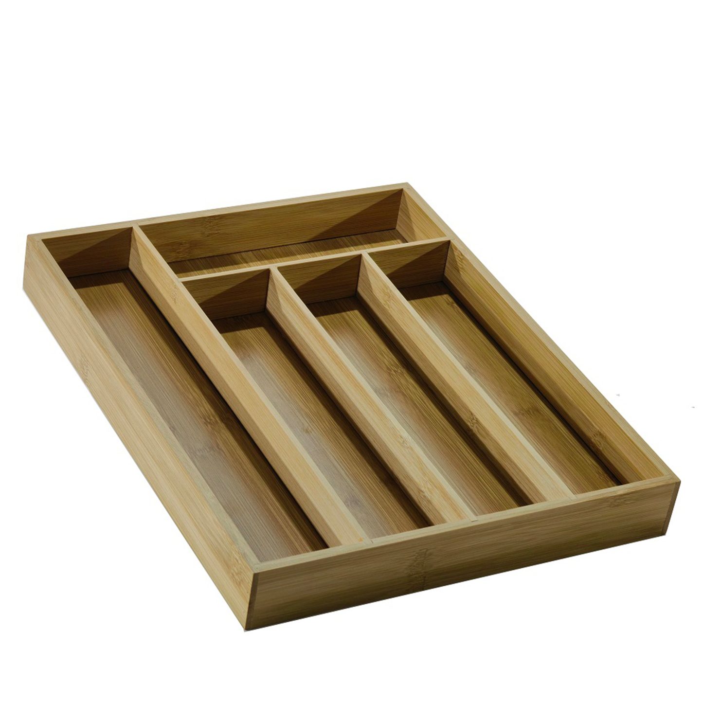 5-Slot Drawer Spoon Holder – Natural Bamboo