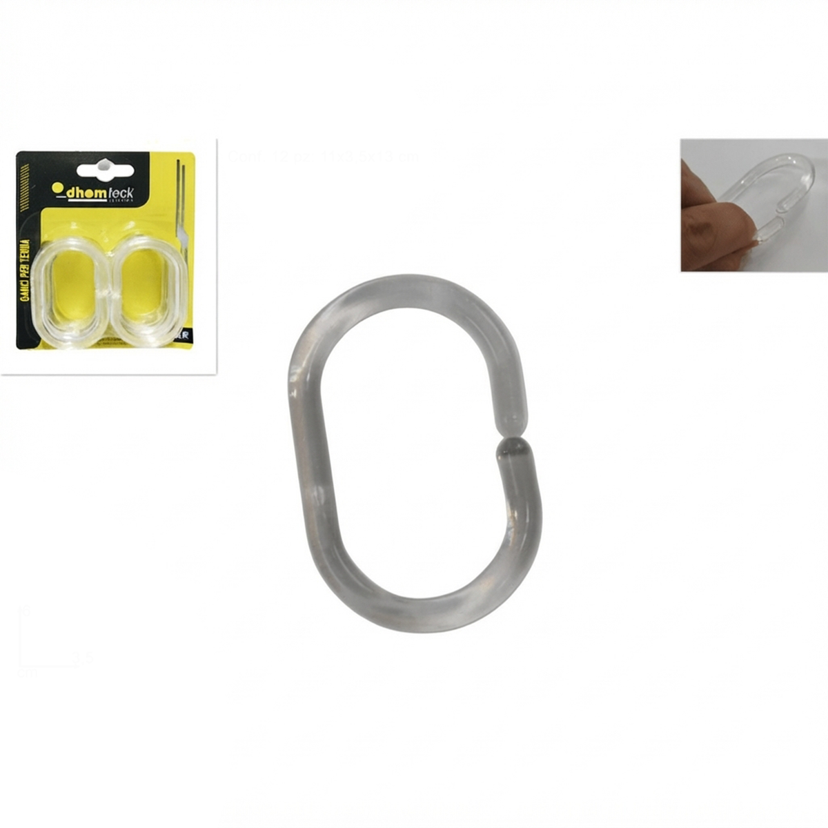 Transparent Bathroom Curtain Rings – 12 Pieces