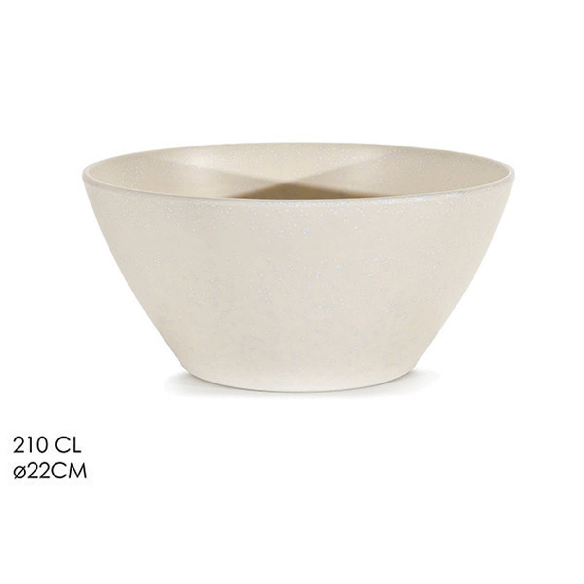 Beige Melamine Bowl – 210 cl, Ø22 cm