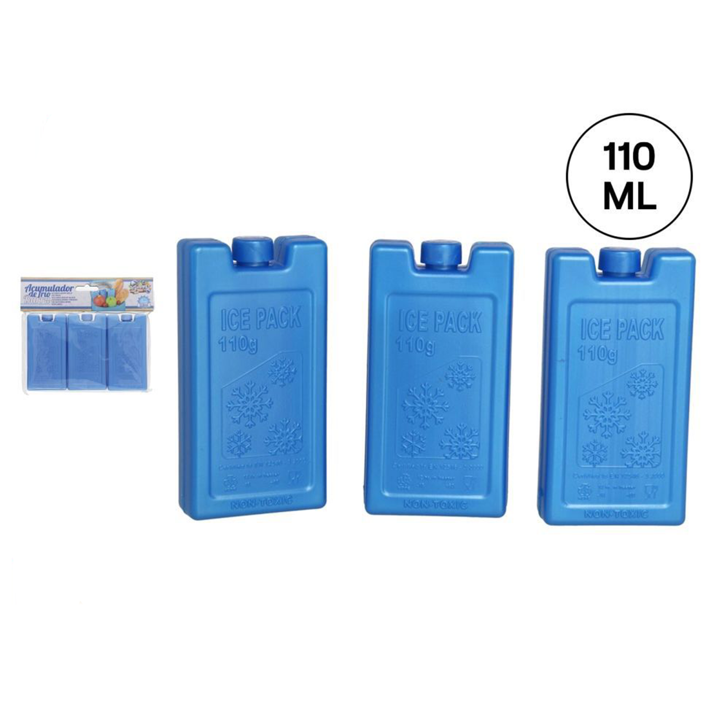 Cold Pack Bar Set – 110 ml (3 Pieces, Blue)