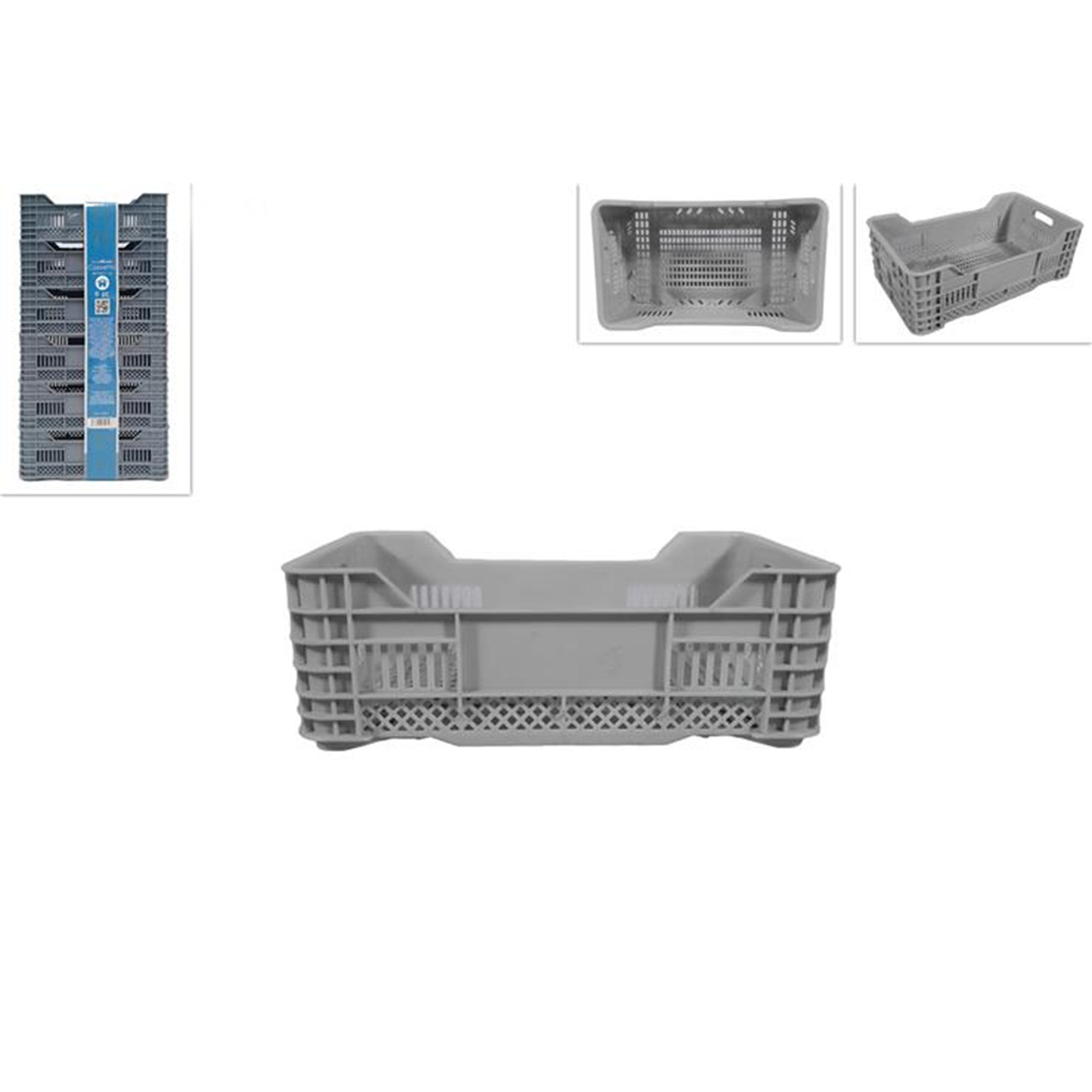 Gray Plastic Storage Boxes – 6 Pieces