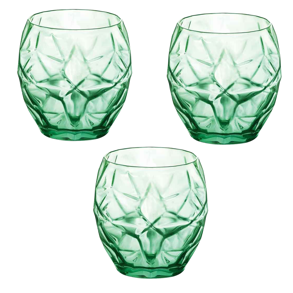 Oriente Green Glasses – Set of 3, 40 cl