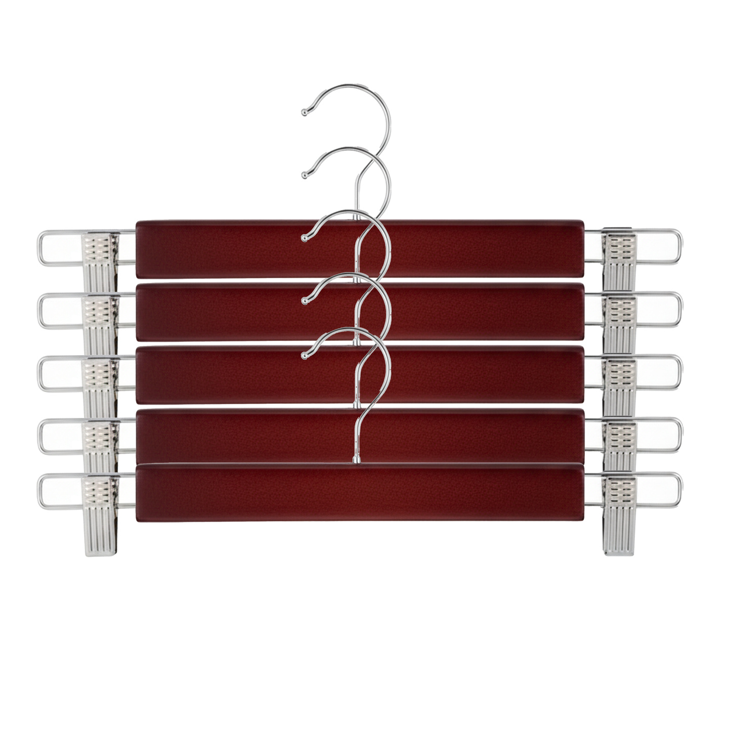 5 wood hangers w/clips