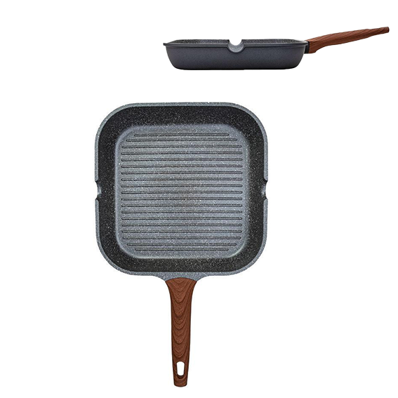 Grill pan stone-non stick cast