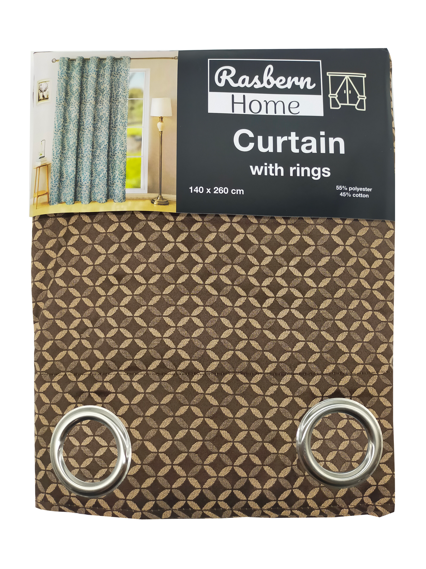 Diamond Pattern Curtain with rings