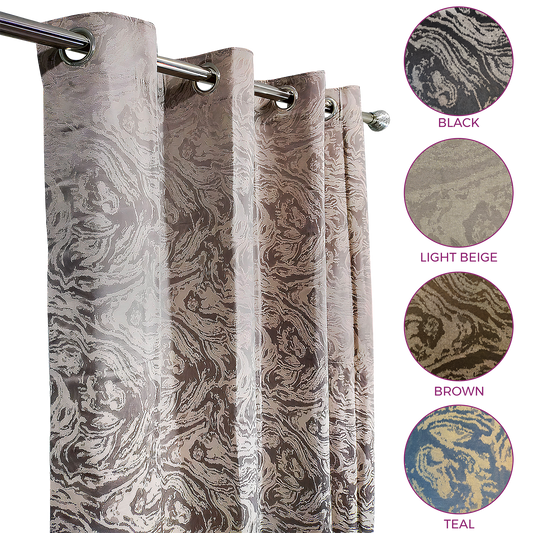 Whirl Pattern Curtain with rings