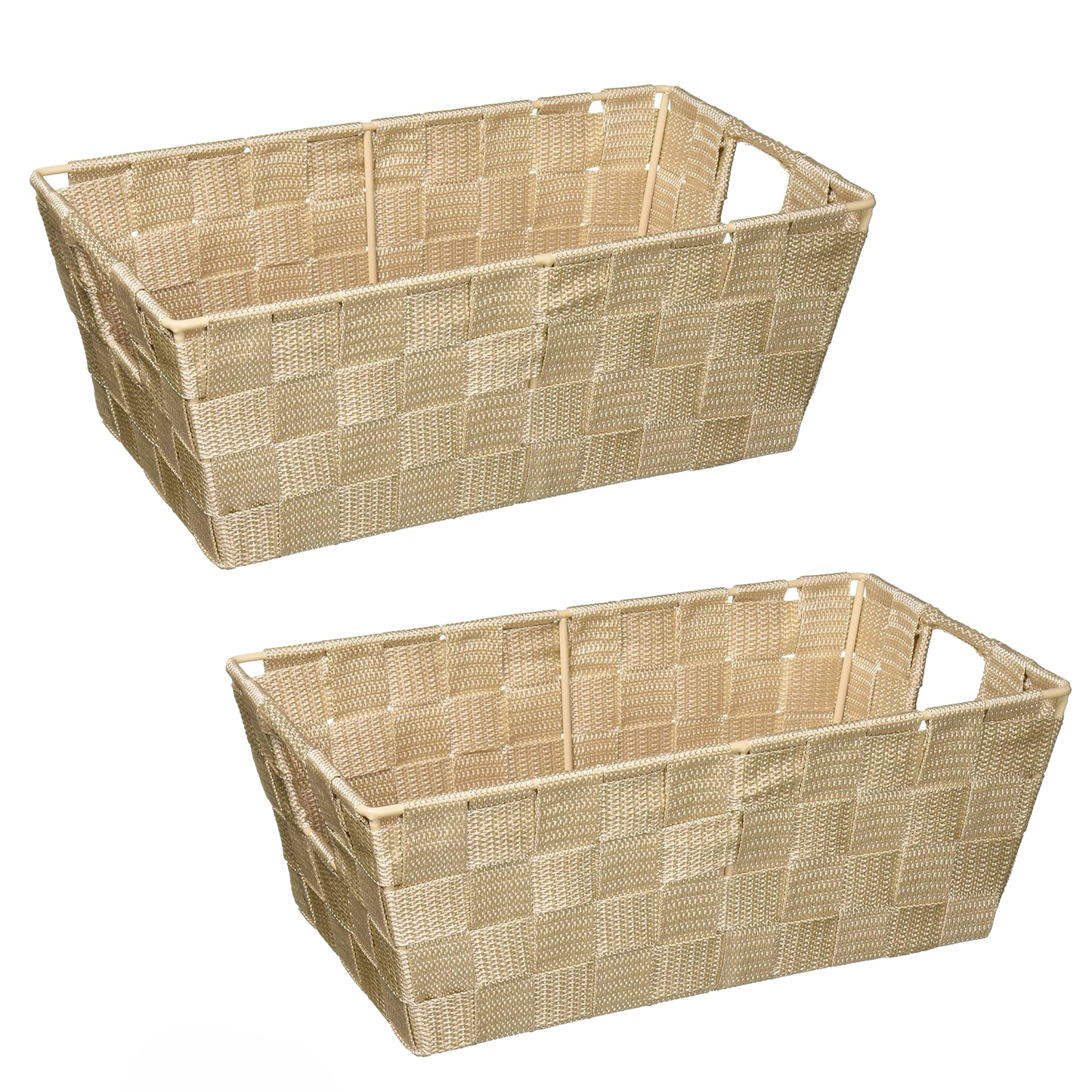 2pcs Small Shelf Woven Strap Tote