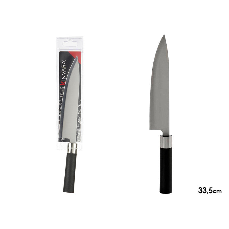 Big Steel Knife with Black Grip