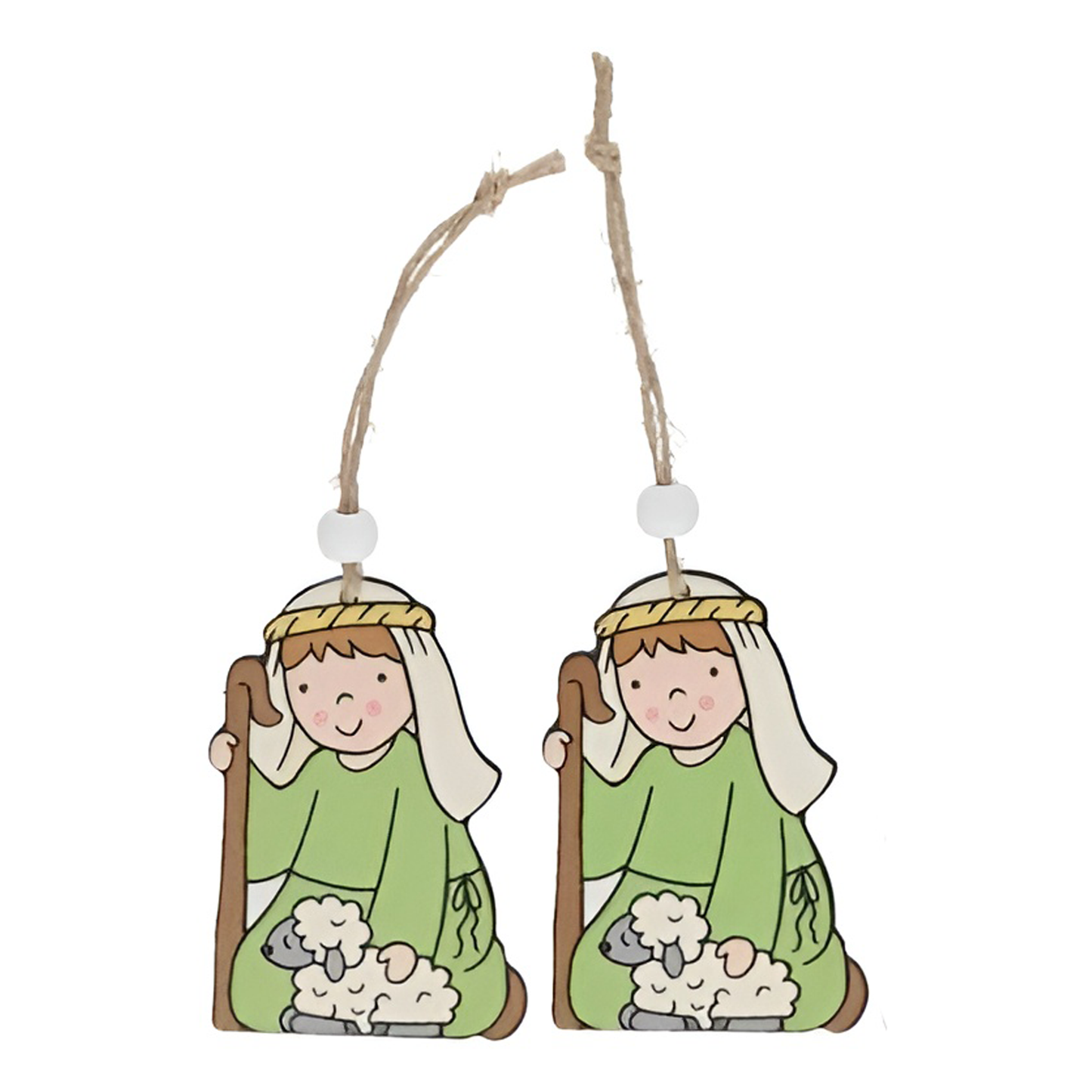 2 Christmas wood pendant