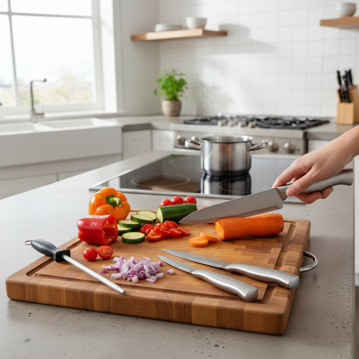 Knives set W/Sharpener