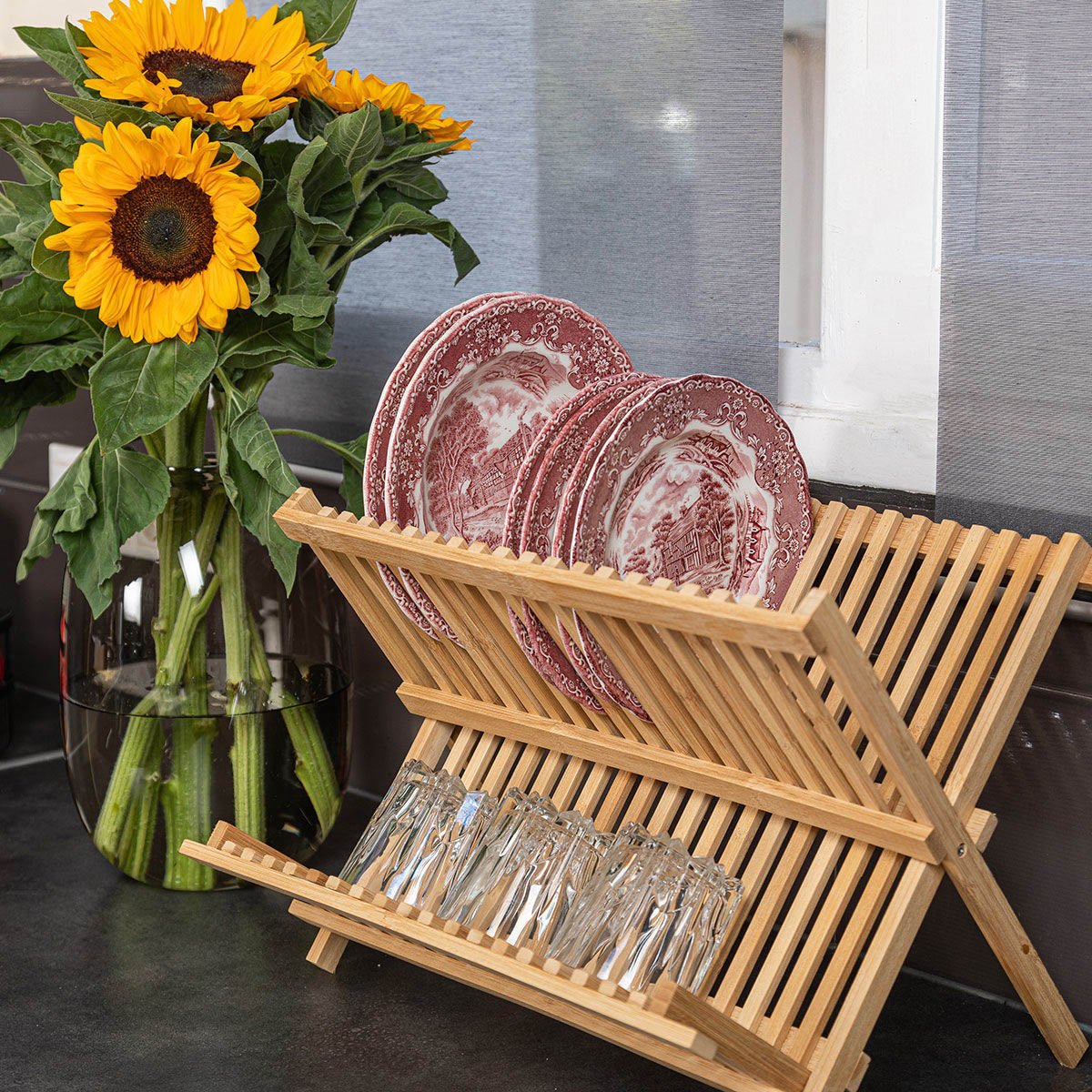 Dish Rack Bamboo foldable