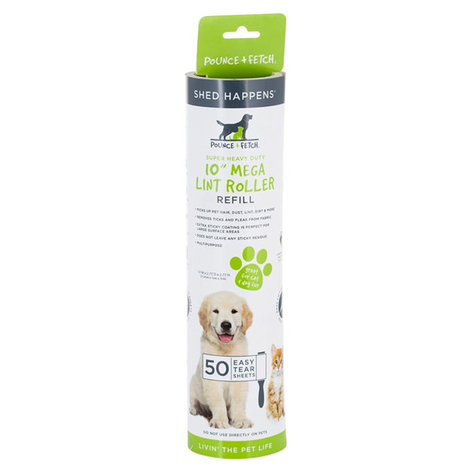 Pounce & Fetch 10" Mega Lint Roller Refill