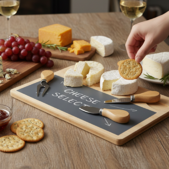 Slate Serving Plate Set + 3 Knives