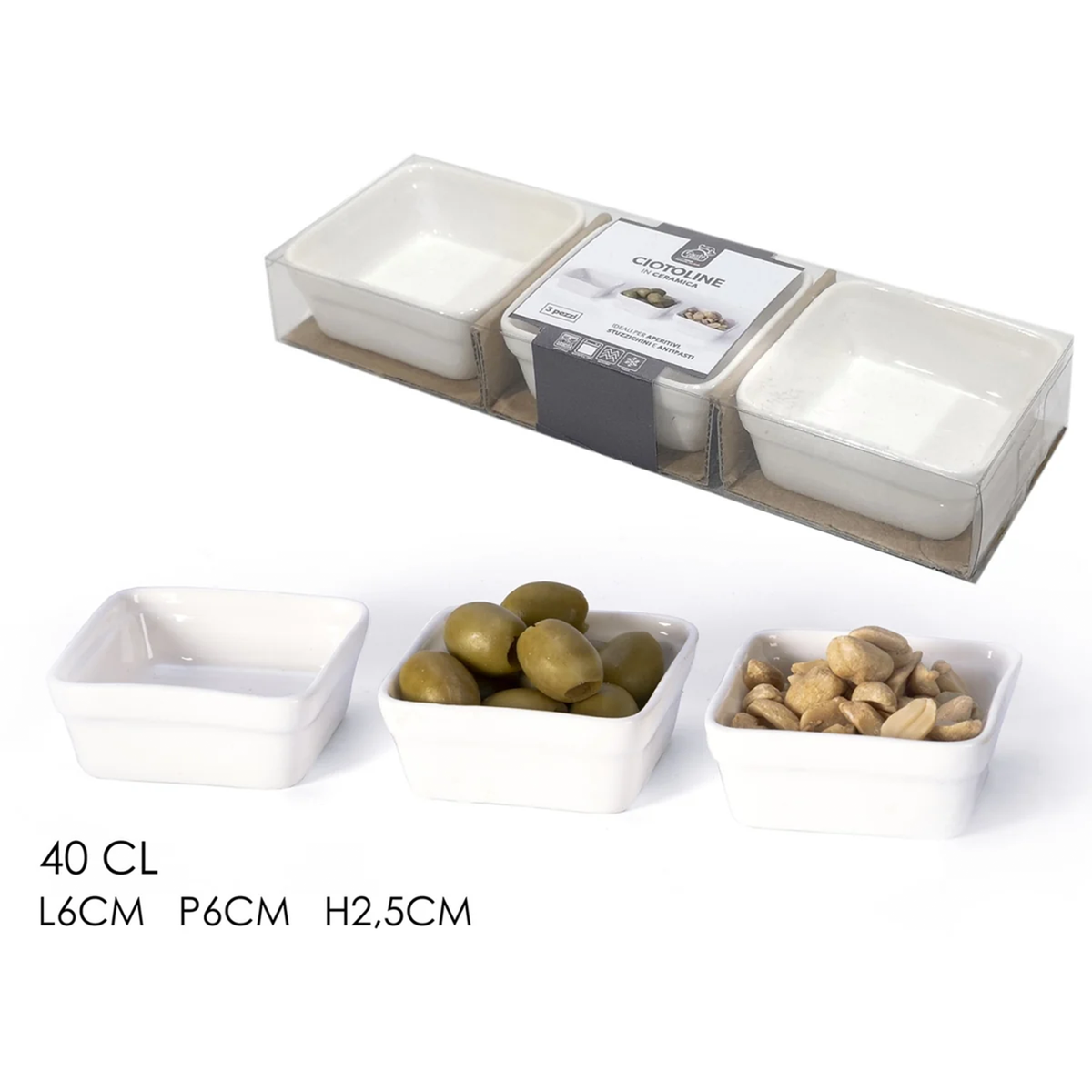 Square Bowl Set – 40 cl, Set of 3, White