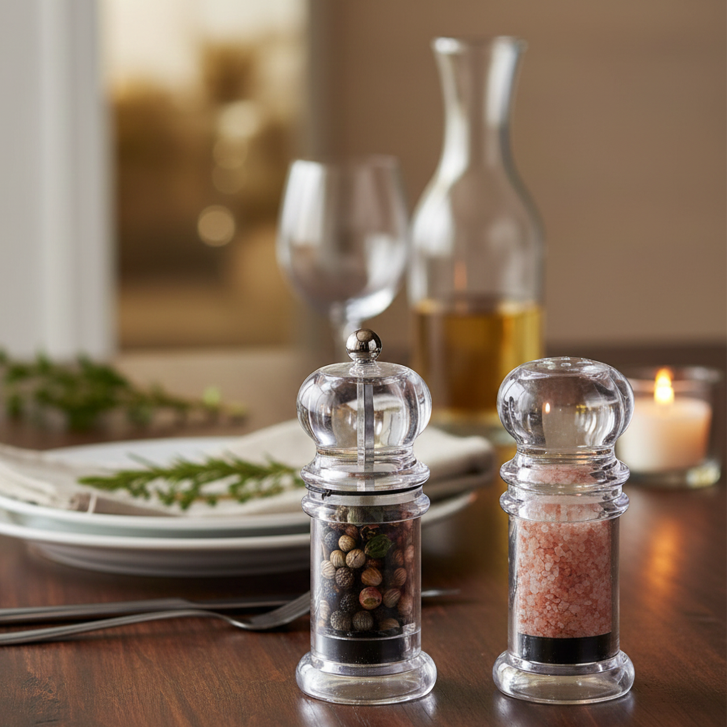 Salt and pepper mill, 2 pieces