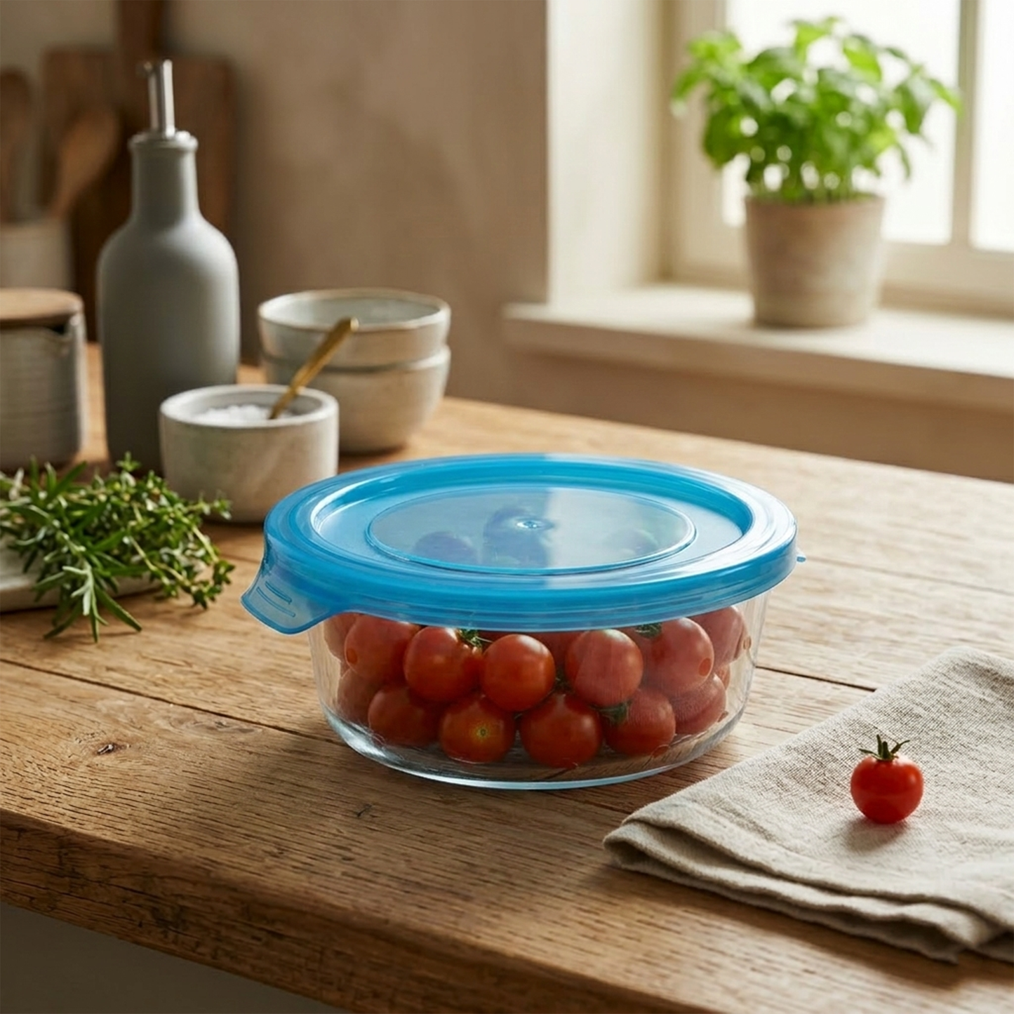 Round Glass Lunch Box