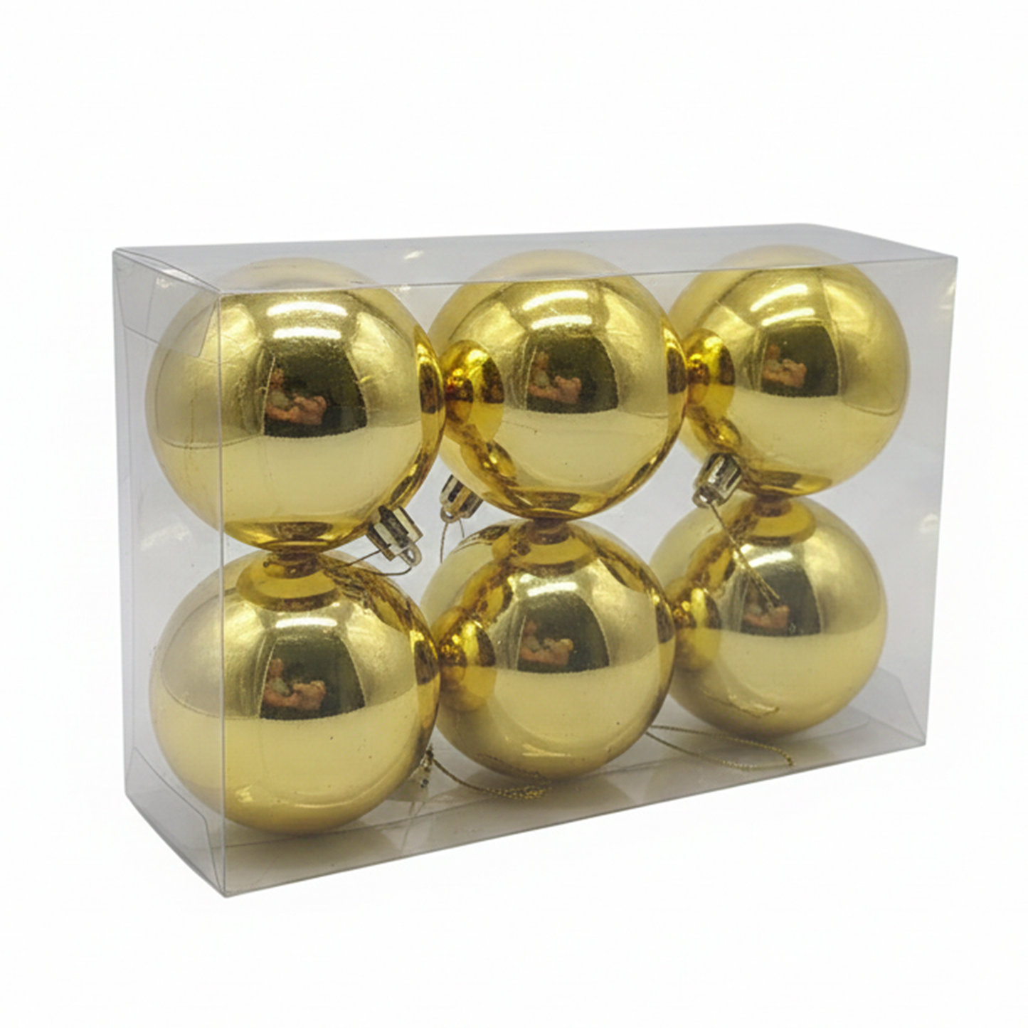 6 Gold Christmas Balls