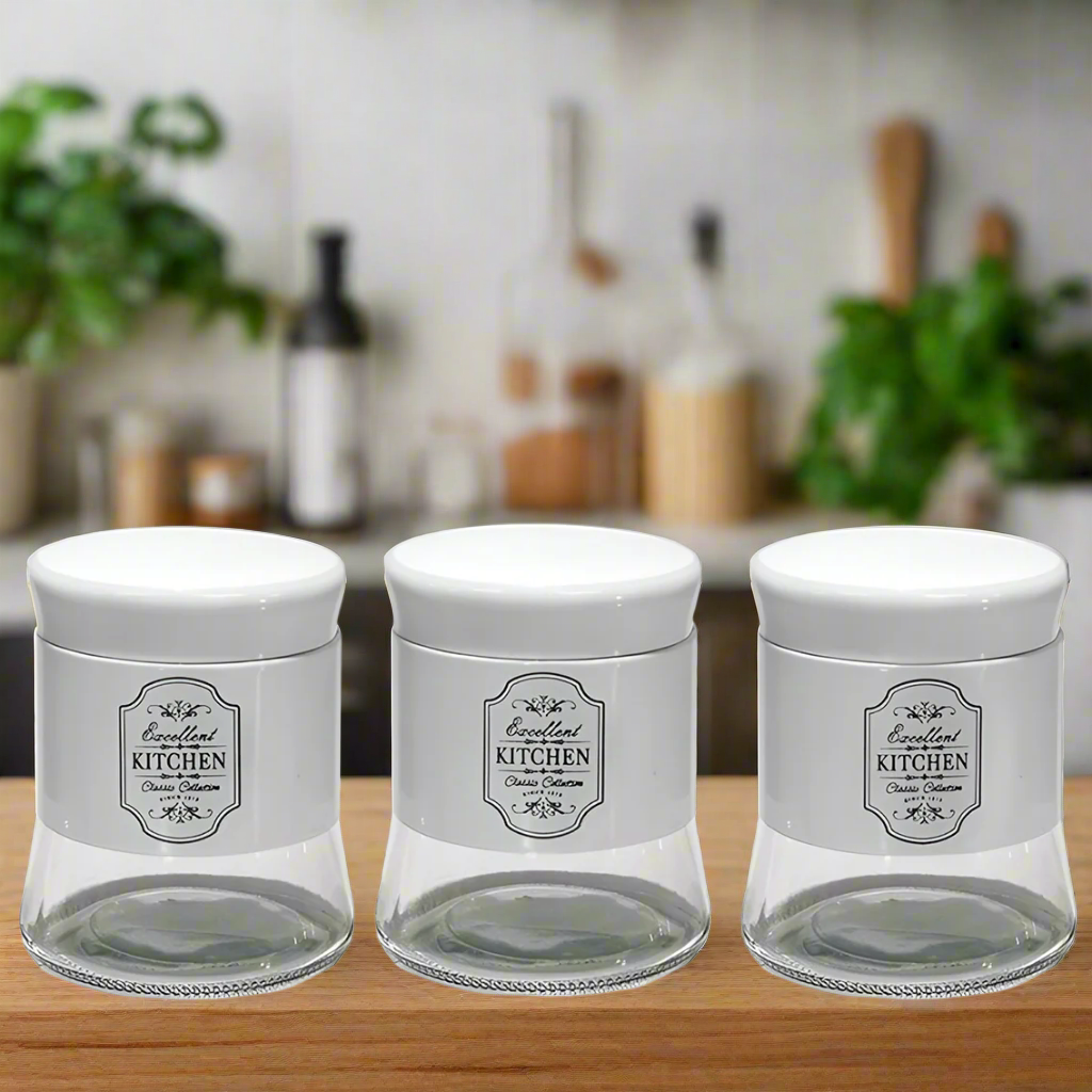 3 Kitchen Glass Container