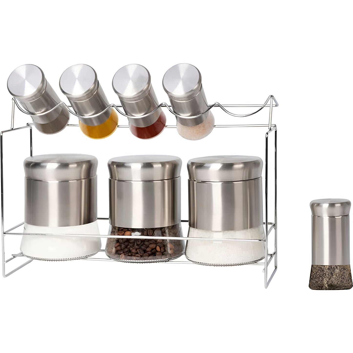 3 Glass Jar and 5 Spices racks