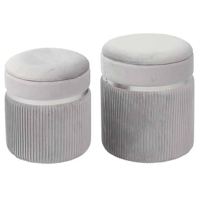 Sion Velvet Pouf with container