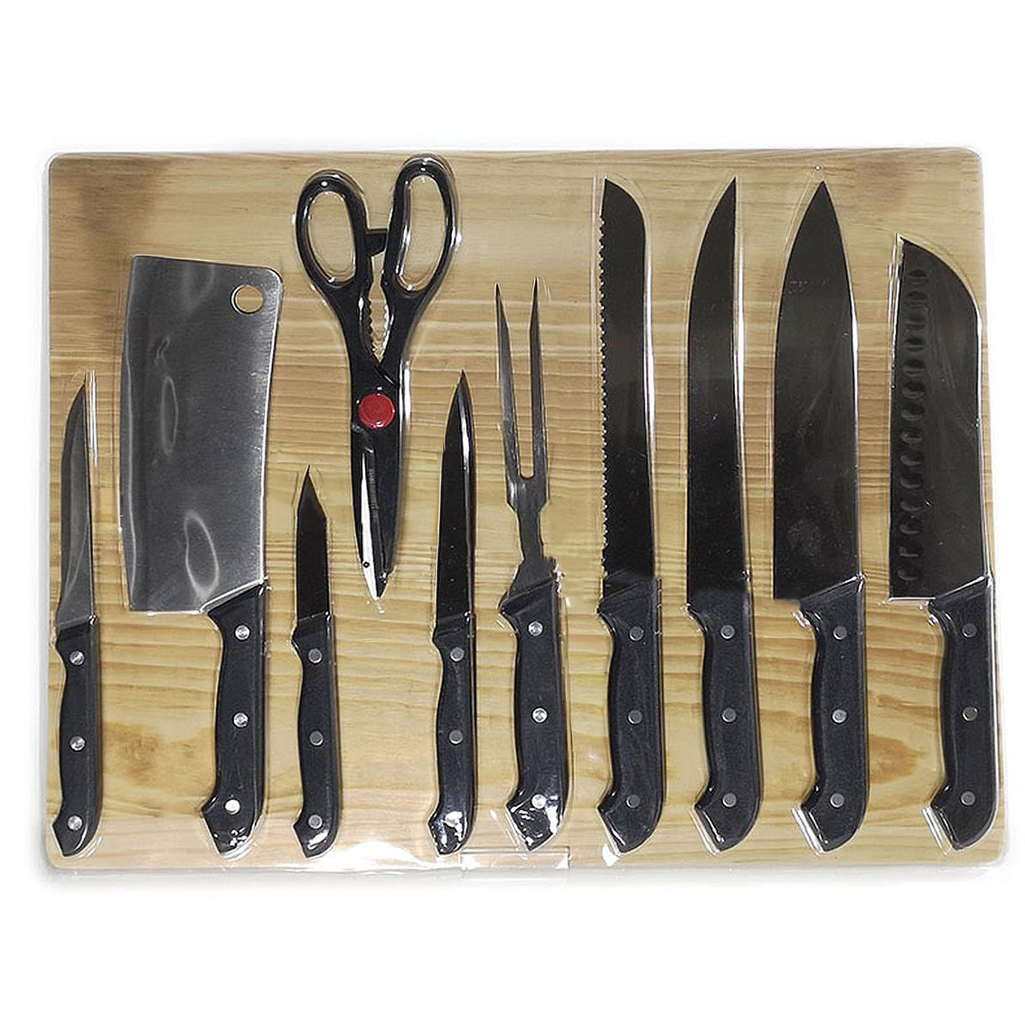 11-piece knives set with cutting board