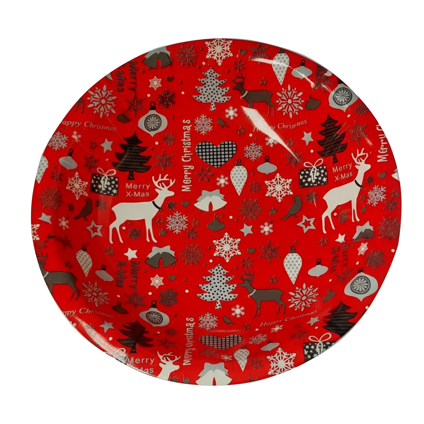 Round Christmas plate