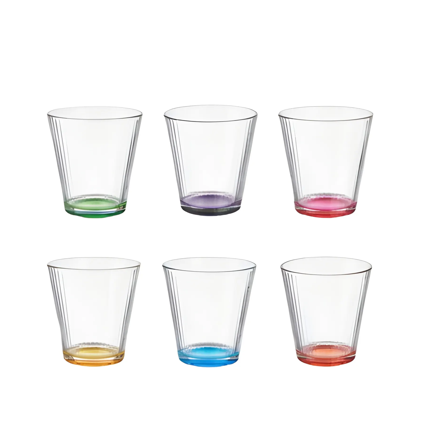 6 Crystal Glasses Striped