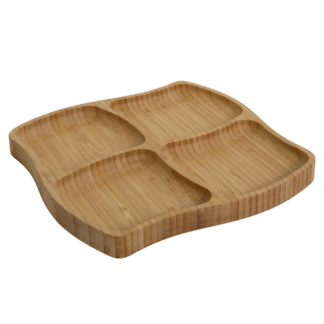 Bamboo Serving Plate 4 Comprtments