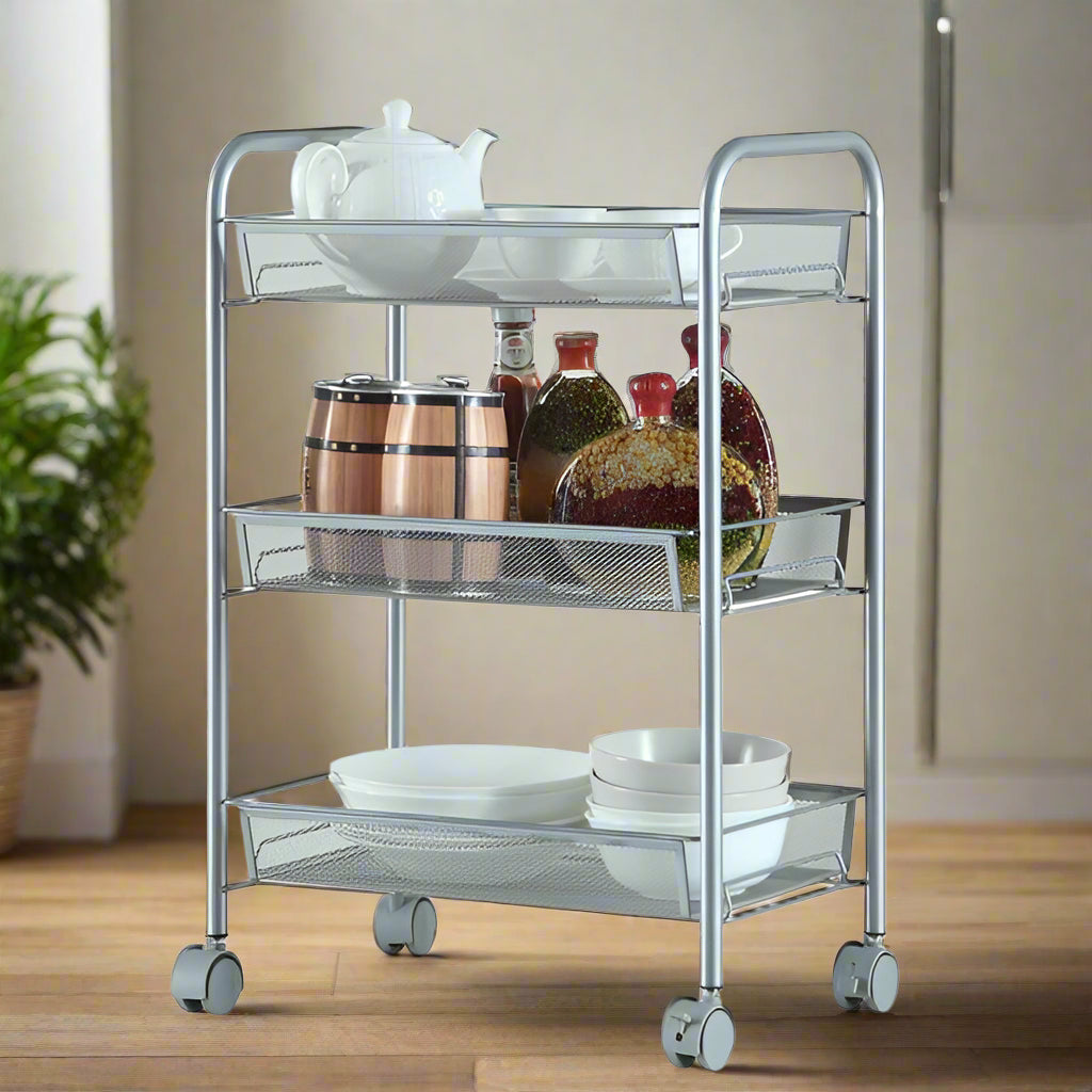 3-Tier Mesh rolling cart