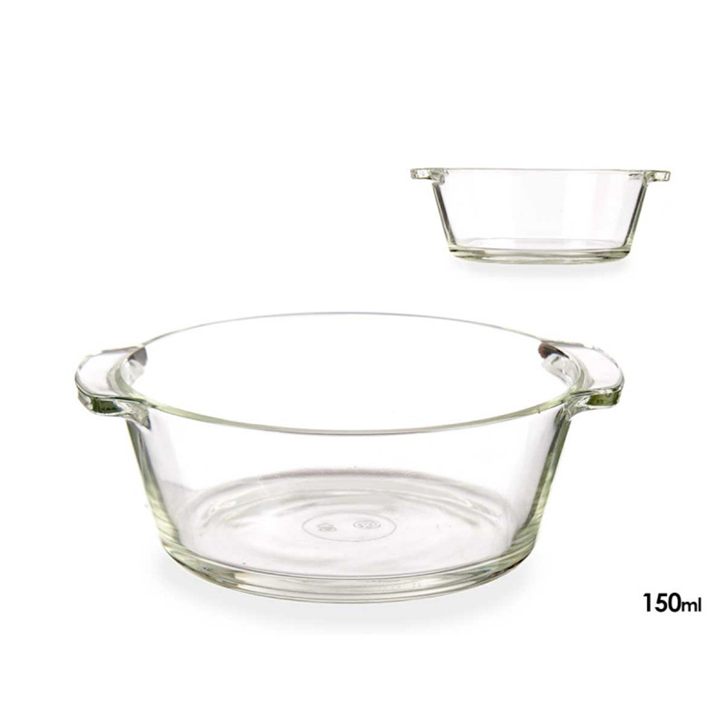 Round Glass Casserole with Handles 150 ml