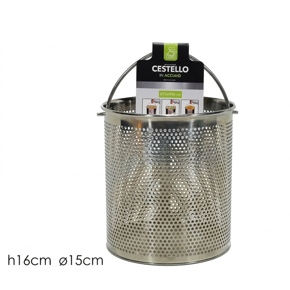 Strainer Basket with Handle – 15 × 16 cm