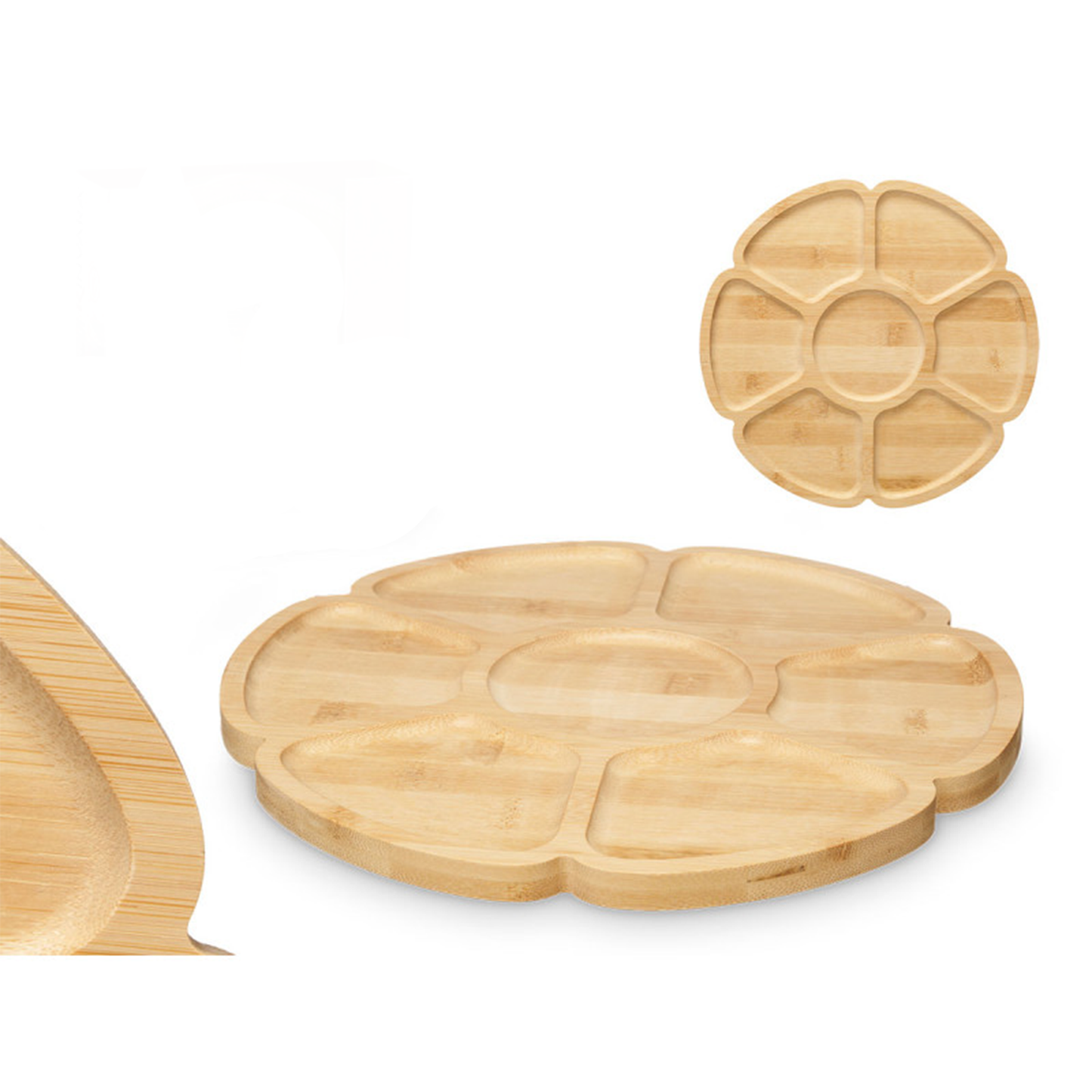 Bamboo Tray with 7 Compartments 30 cm