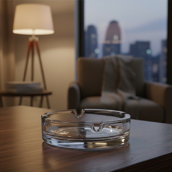 Glass Ashtray Transparent - Pack of 2