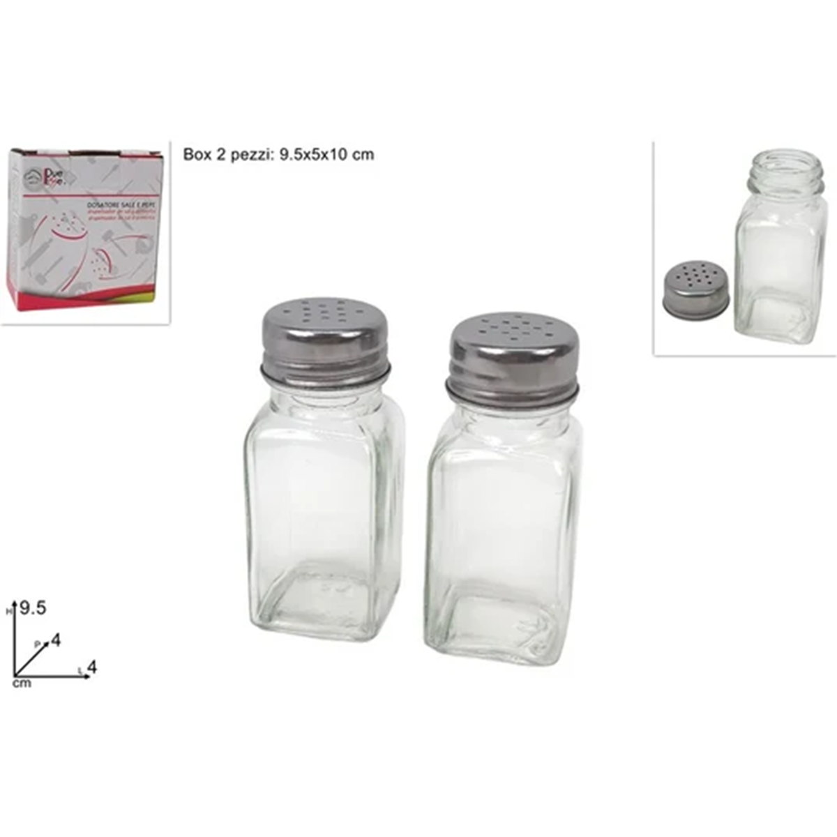 Glass Salt and Pepper Set – 2 Pieces