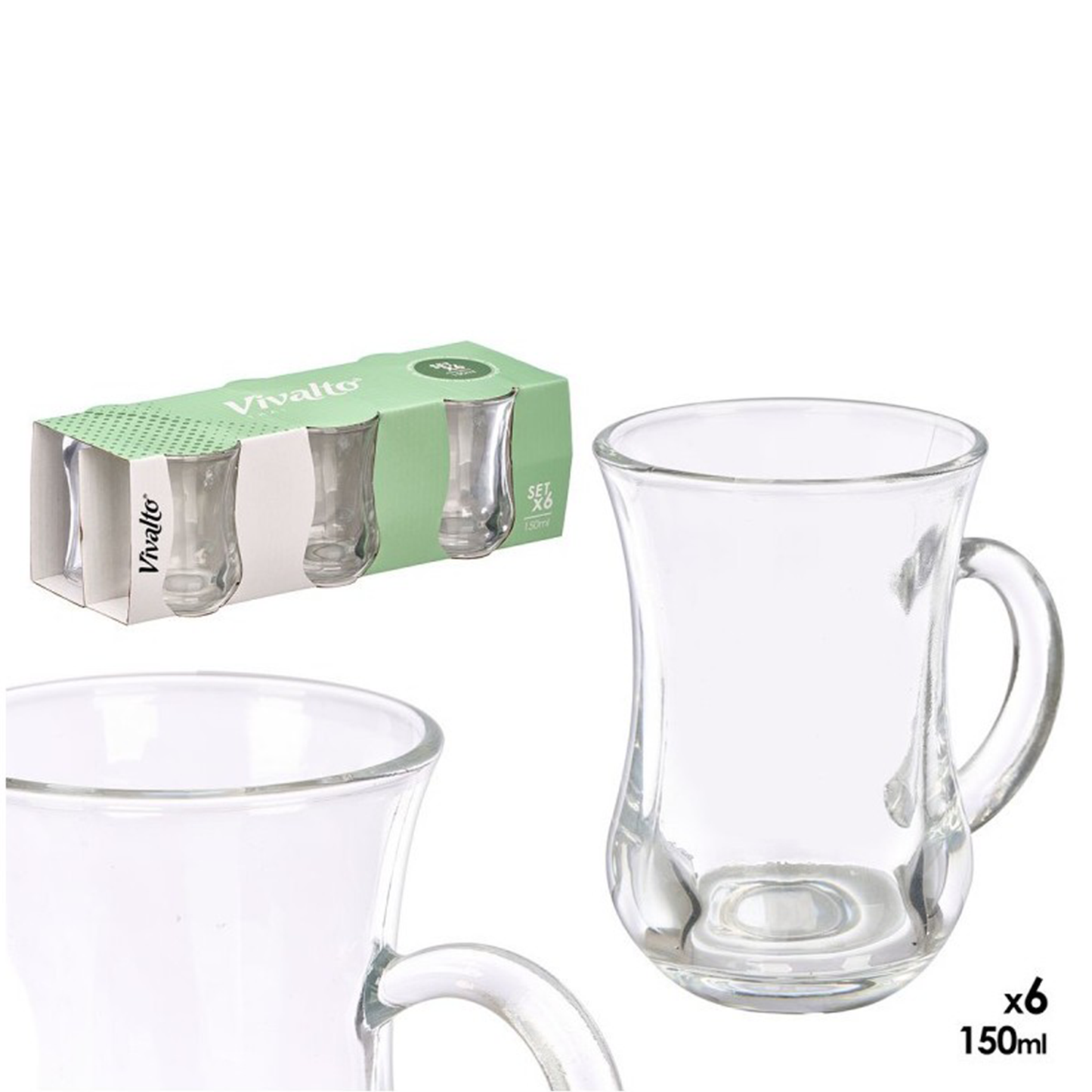 Set of 6 Small Tea Pitchers – 150 ml