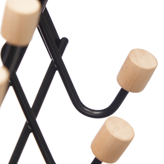 6-Hook Black Door Hanger
