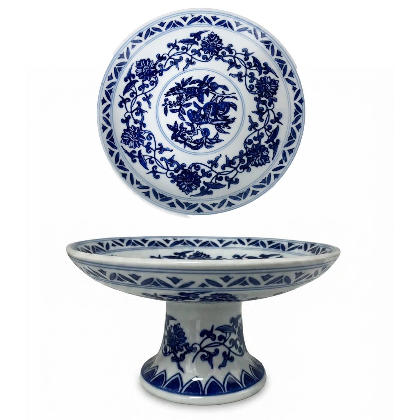 Cake Stand Porcelain Blue
