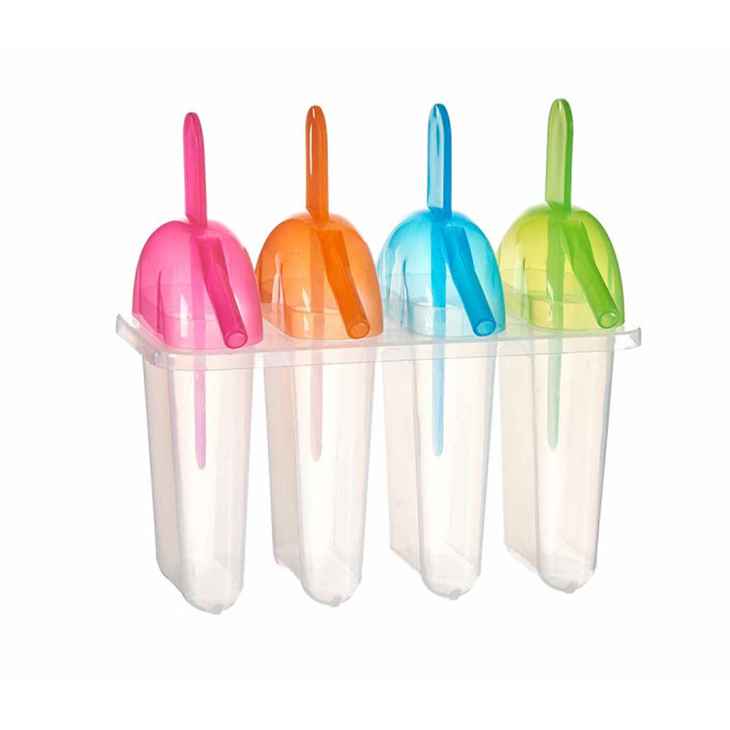 Plastic Ice Lolly Maker Set – 4 Pieces (Assorted Colors)
