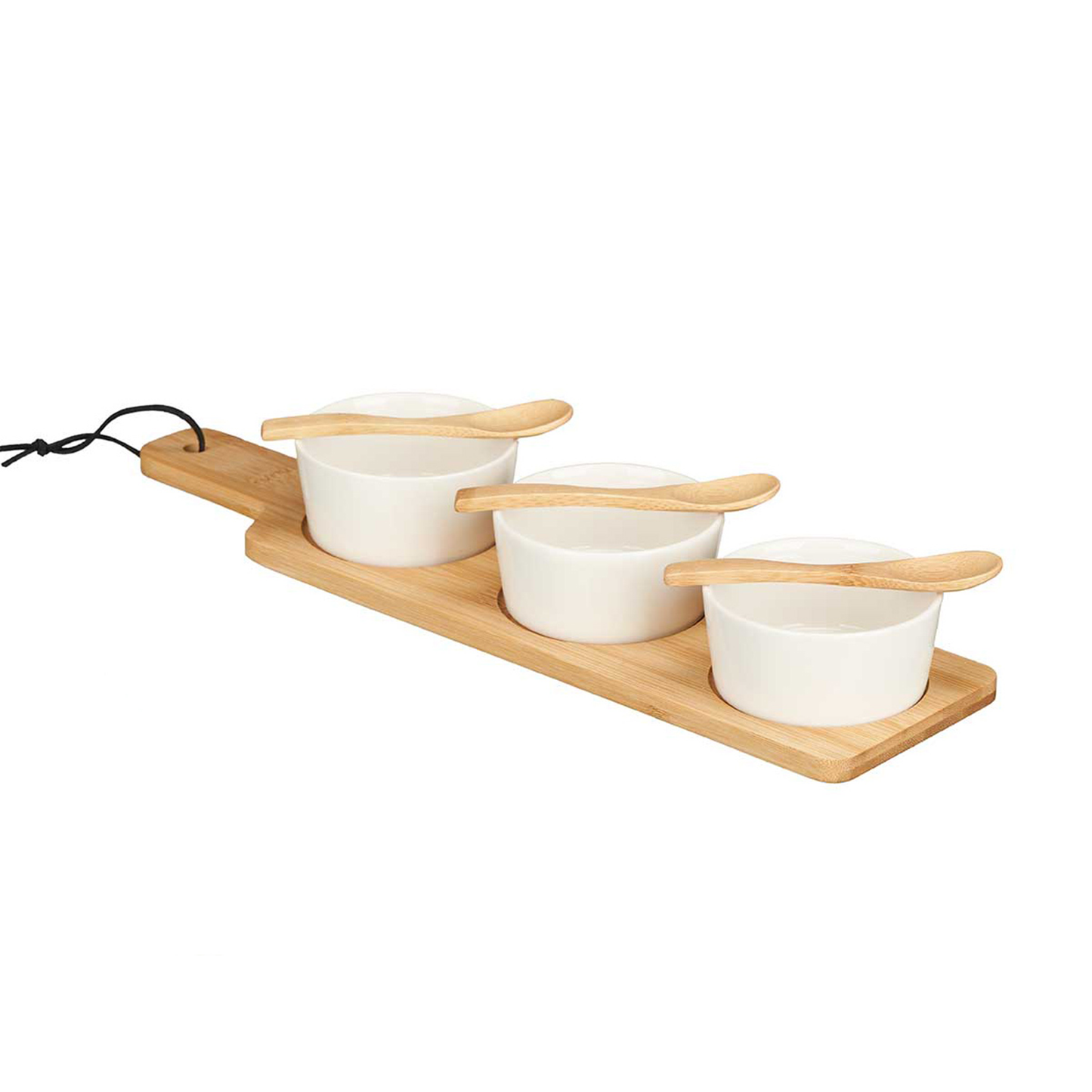 Set of 3 Ceramic Bowls with Spoons