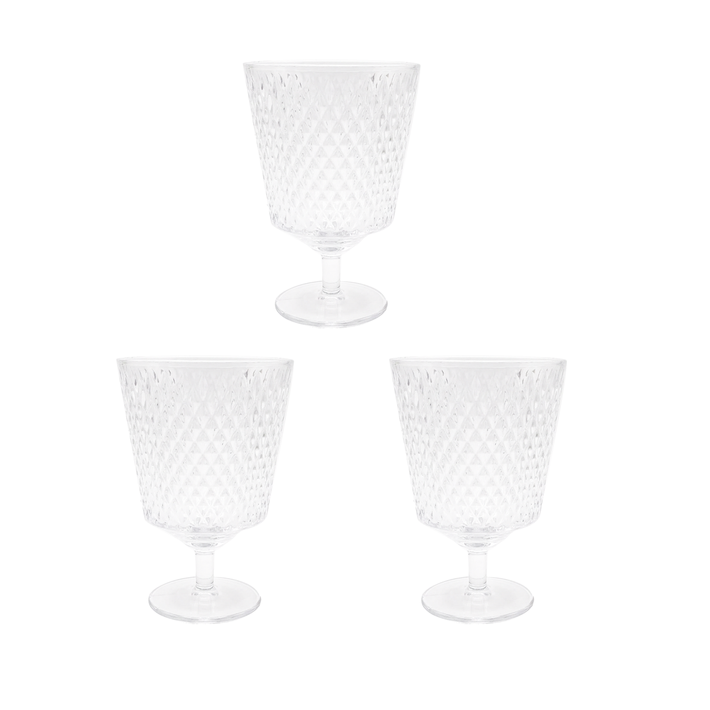 Roma Plastic Glasses – Set of 3 (220 ml)