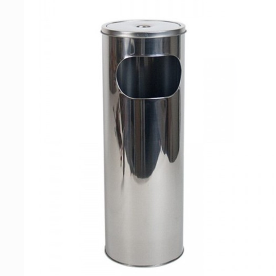 Metal Trash Can and Ashtray - 59cm