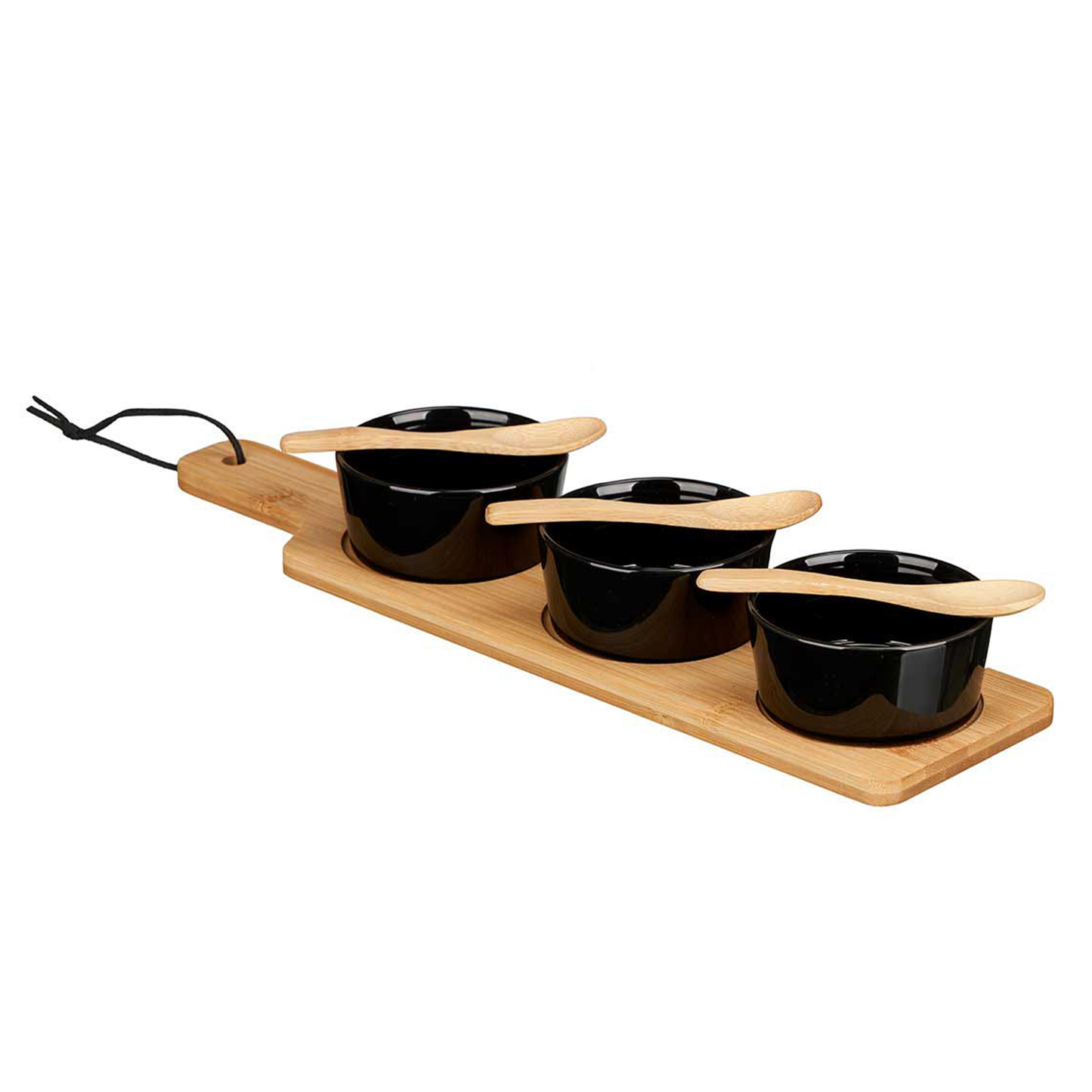 Set of 3 Ceramic Bowls with Spoons
