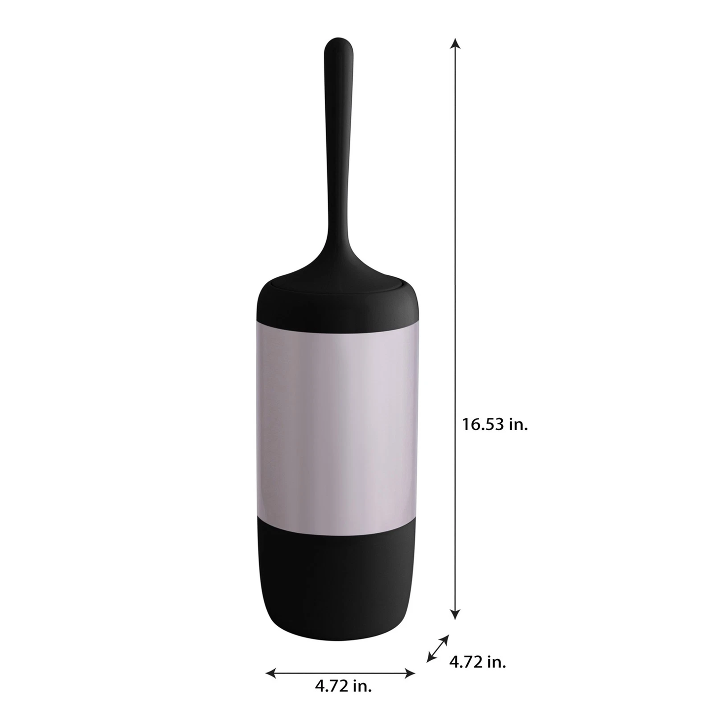 Smooth Matte Stainless Steel Toilet Brush & Holder – Black
