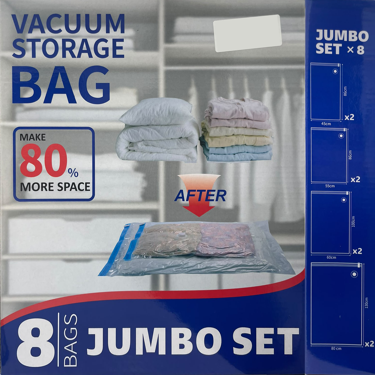 Vacuum Storage Bag Jumbo Set – 8 Pieces