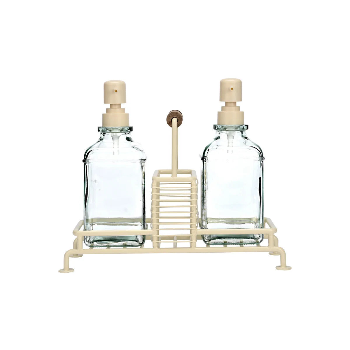 Dish Soap Dispensers with Metal Base & Sponge Holder