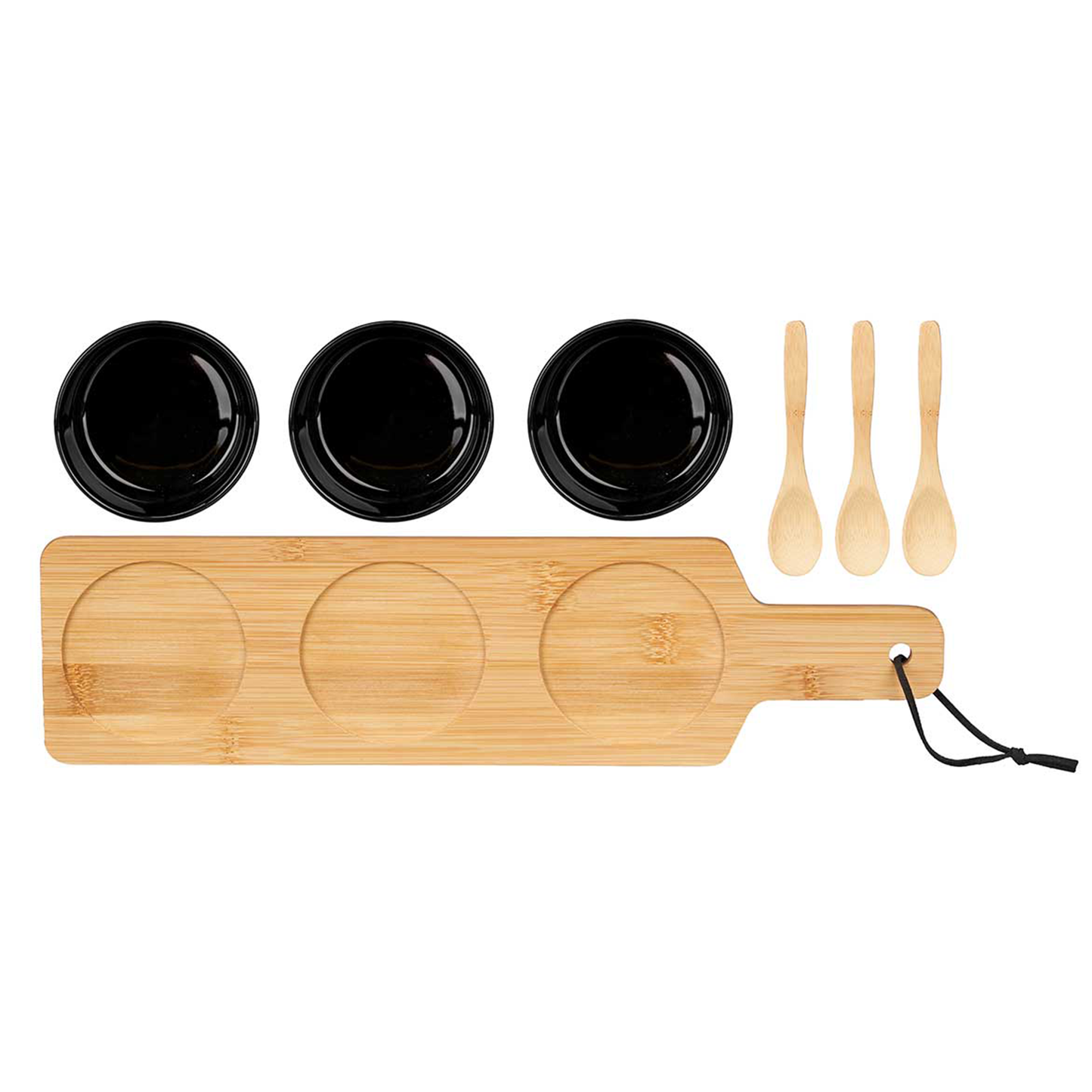 Set of 3 Ceramic Bowls with Spoons