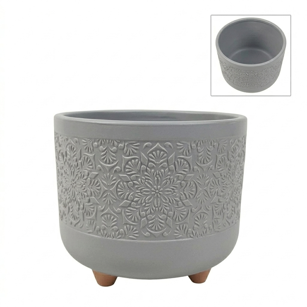 Decorated Vase with Feet