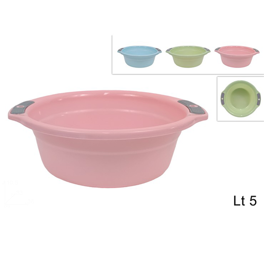 Round Plastic Wash Basin - Assorted Colors